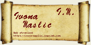 Ivona Maslić vizit kartica